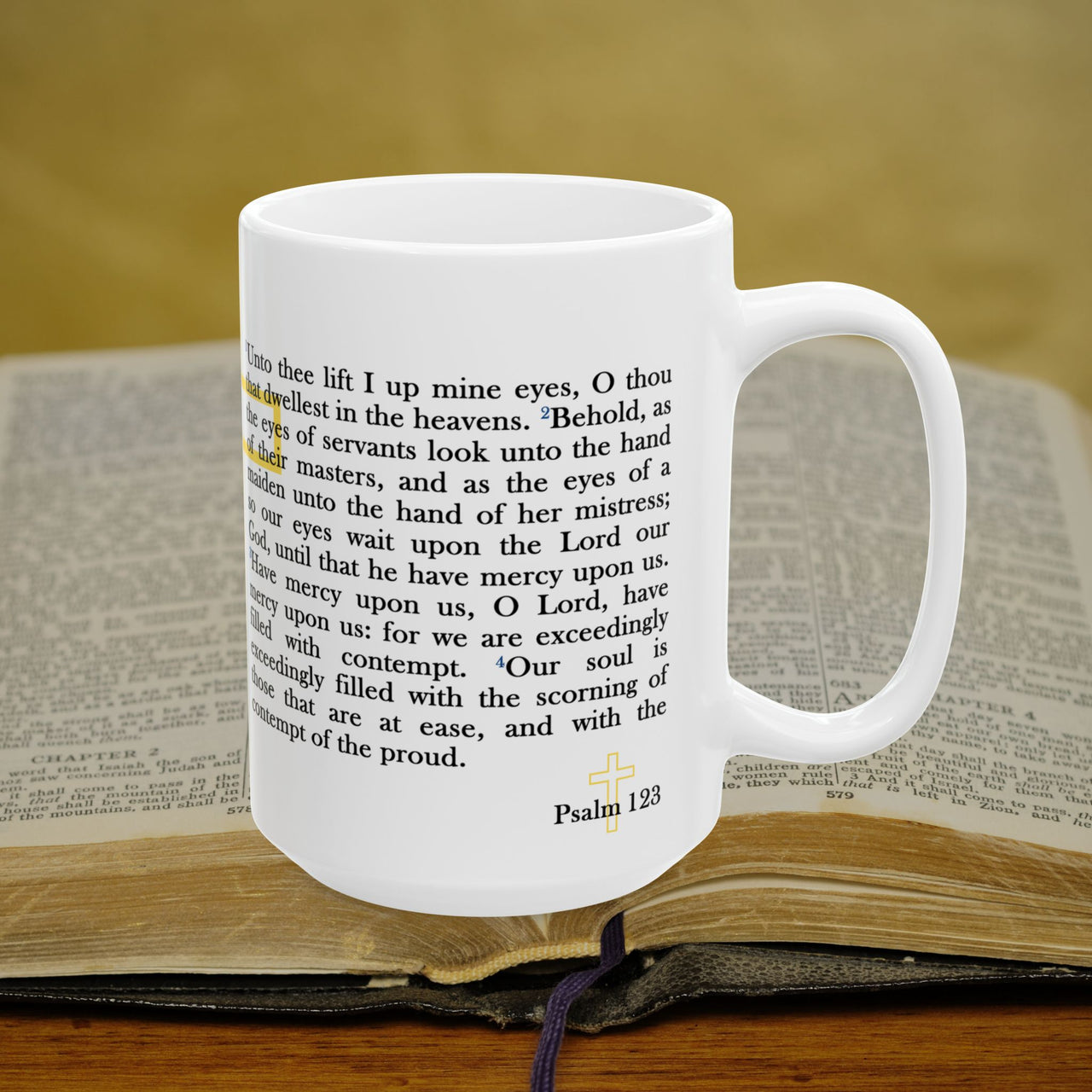 Psalm 123 Full Text - 15oz Coffee Mug