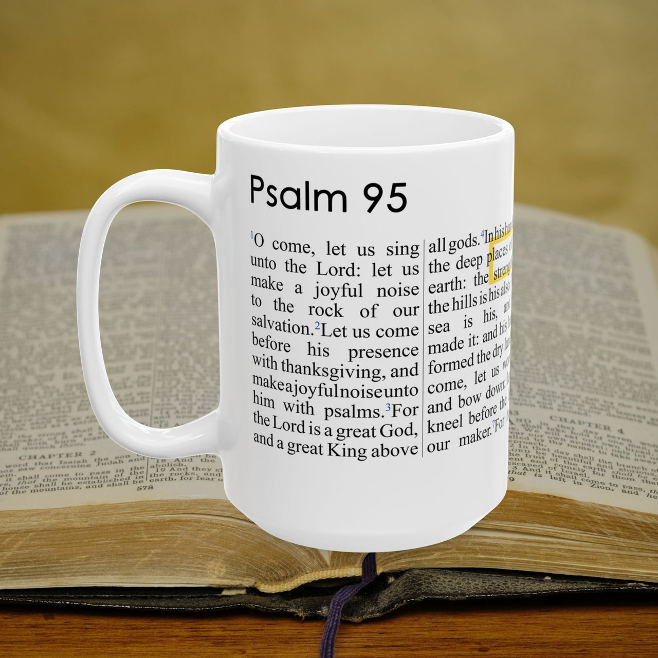 Psalm 95 Full Text - 15oz Coffee Mug