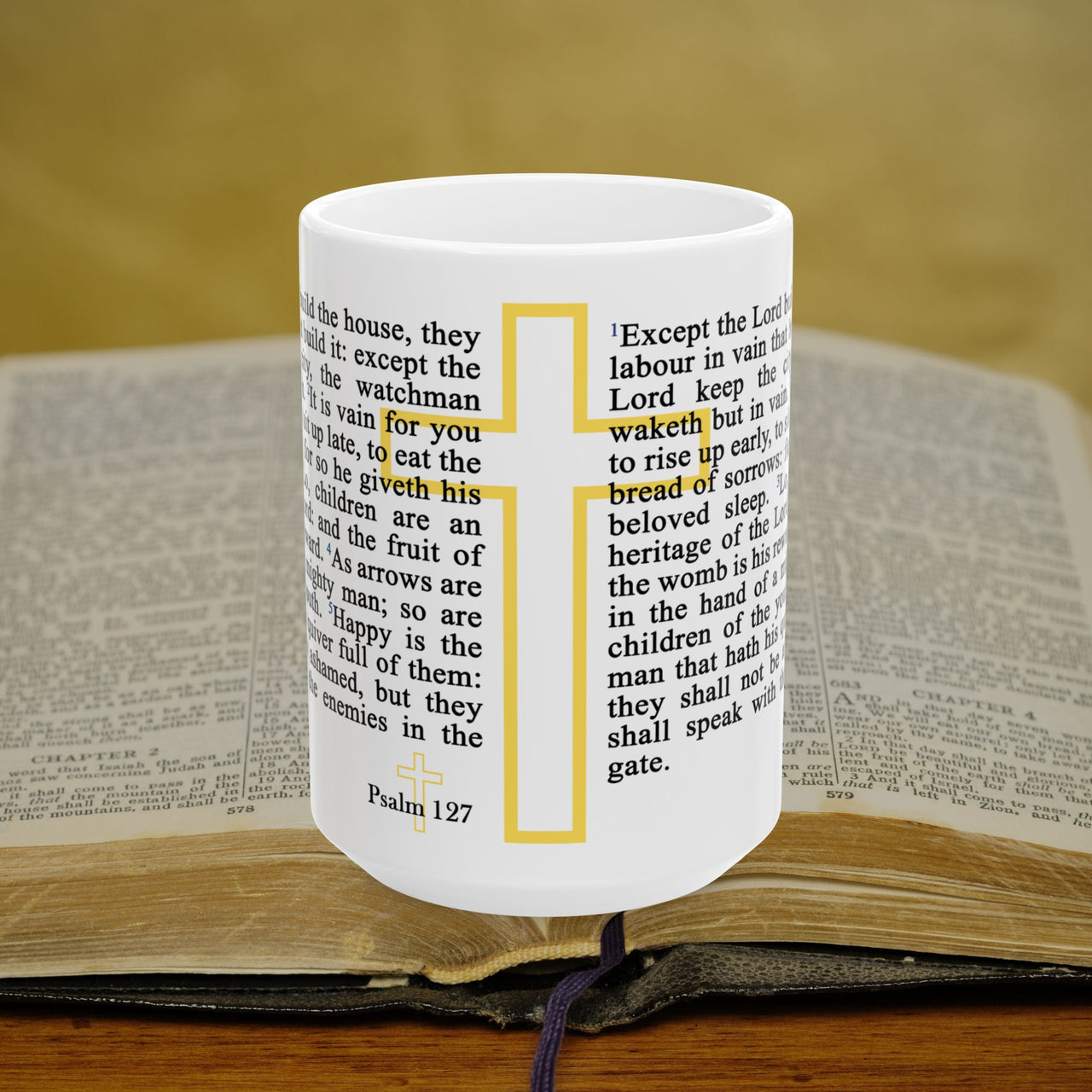 Psalm 127 Full Text - 15oz Coffee Mug