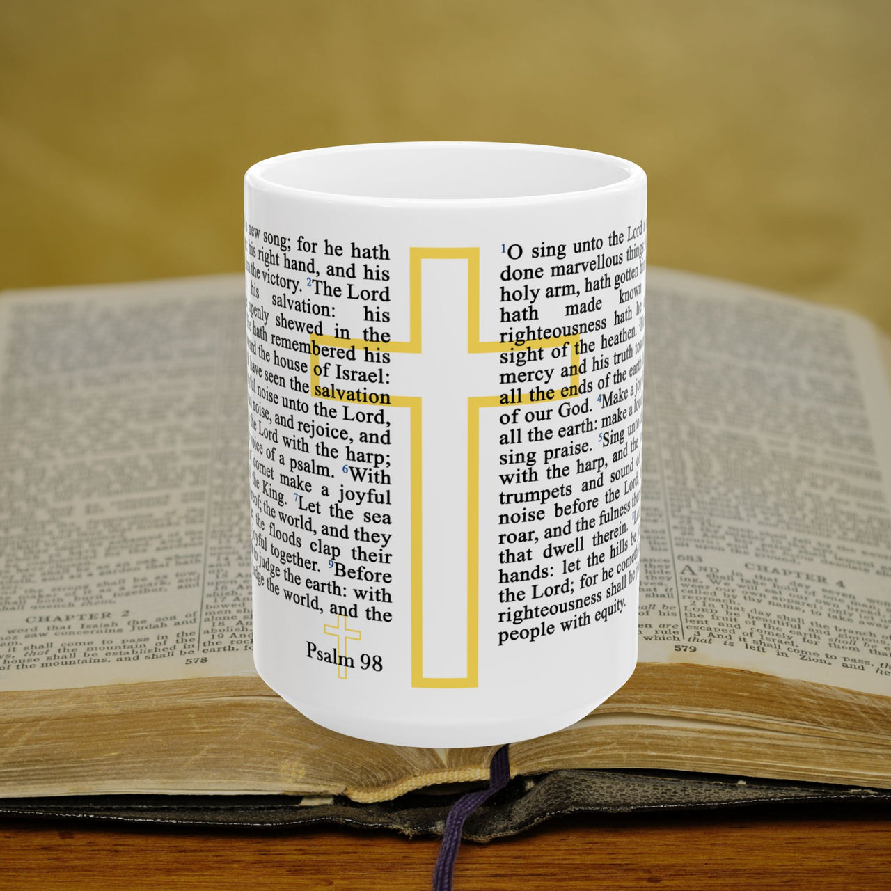 Psalm 98 Full Text - 15oz Coffee Mug