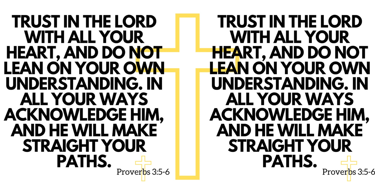 a cross with the words trust in the lord with all your heart, and do