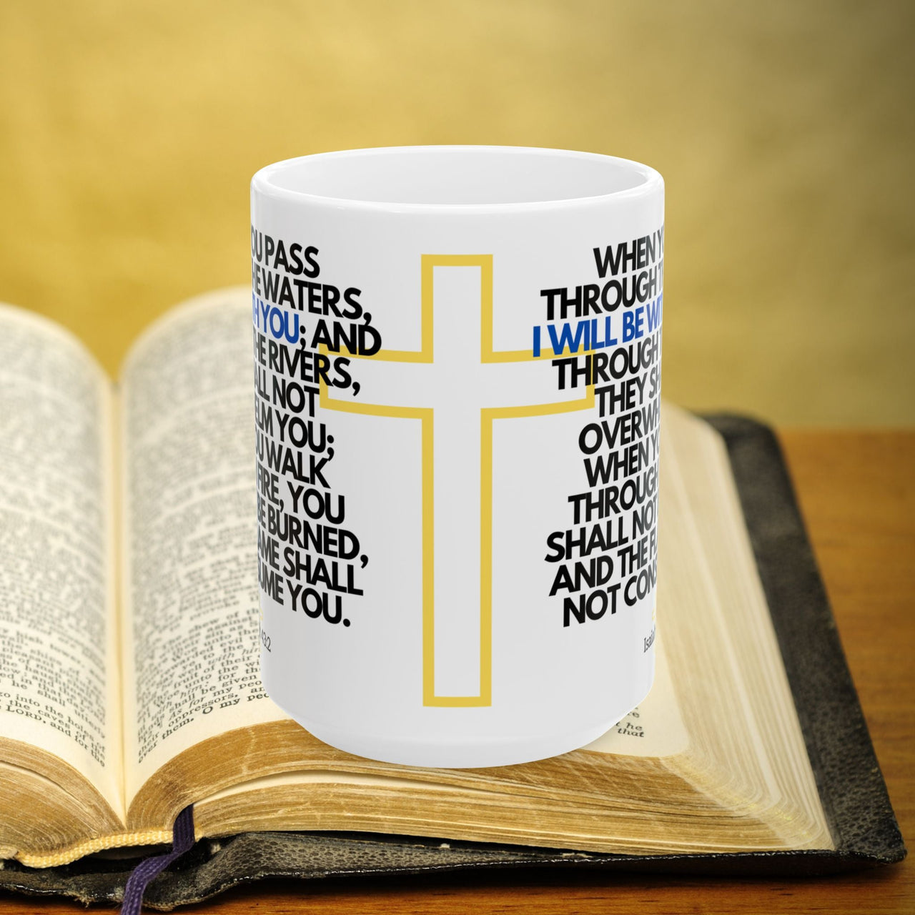 Isaiah 43:2 Bible Verse Prayer 15oz Mug