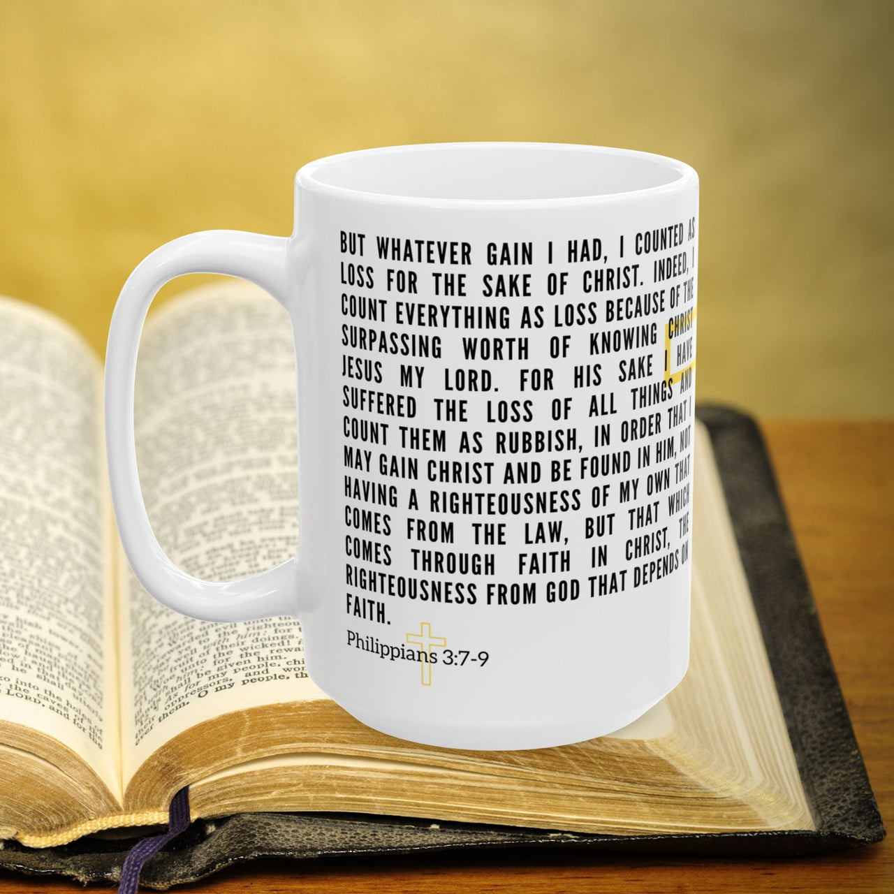 Philippians 3:7-9 Bible Verse Prayer 15oz Mug