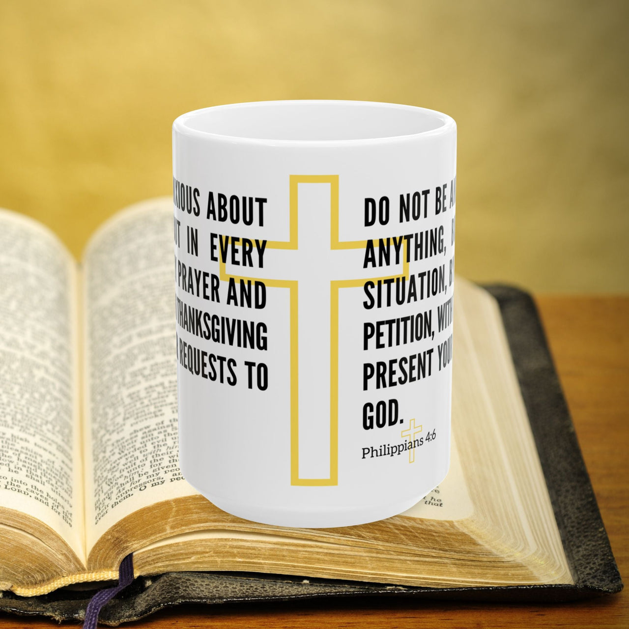 Philippians 4:6 Bible Verse Prayer 15oz Mug