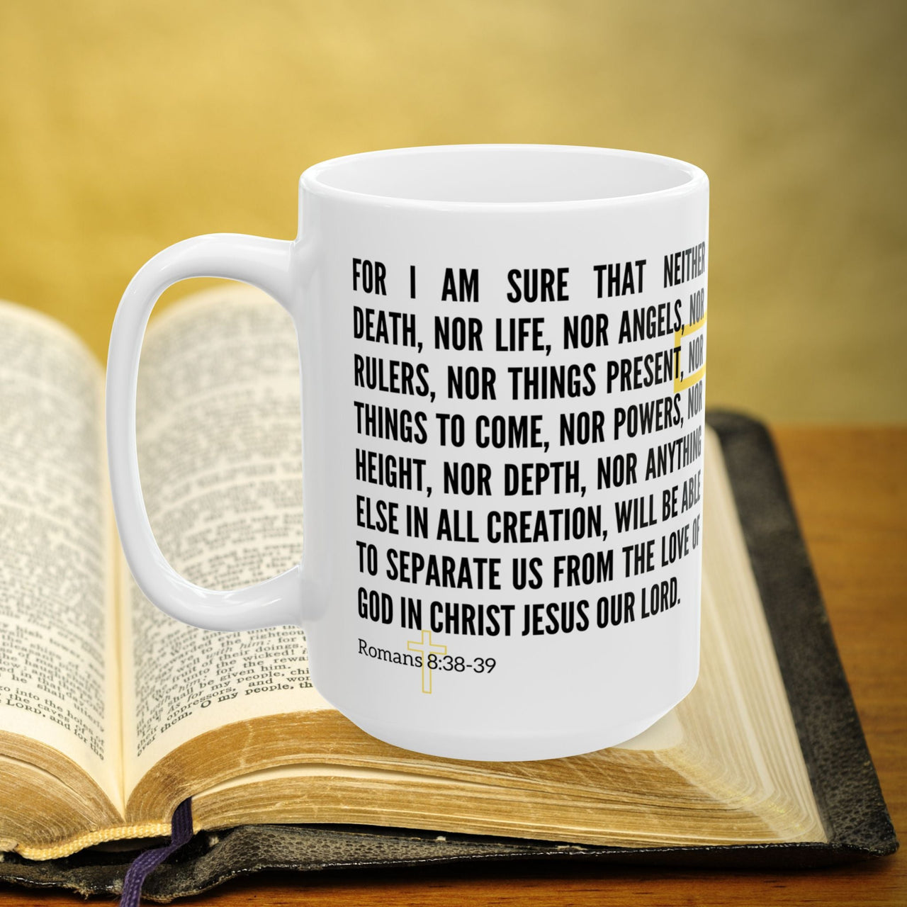 Romans 8:38-39 Bible Verse Prayer 15oz Mug