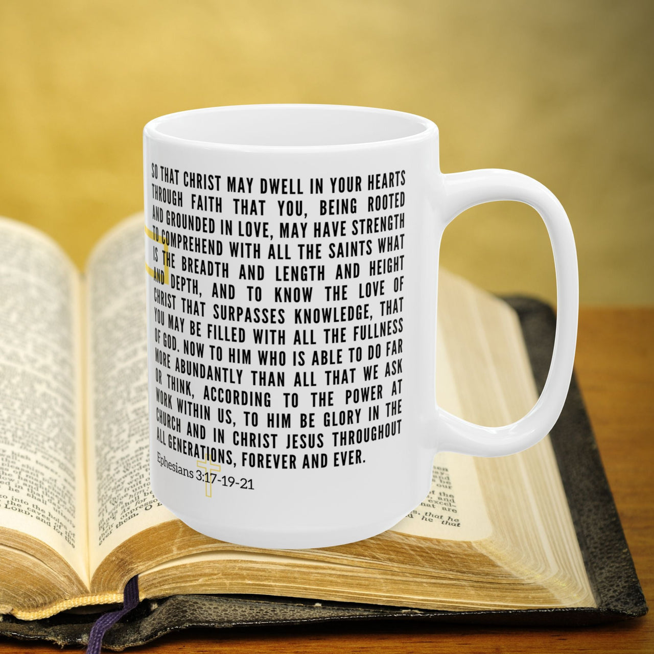 Ephesians 3:17-21 Bible Verse Prayer 15oz Mug