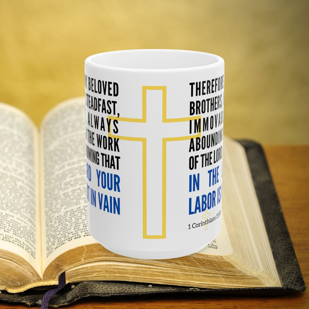 1 Corinthians 15:58 Bible Verse Prayer 15oz Mug