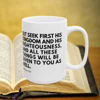 Thumbnail for Matthew 6:33 Bible Verse Prayer 15oz Mug