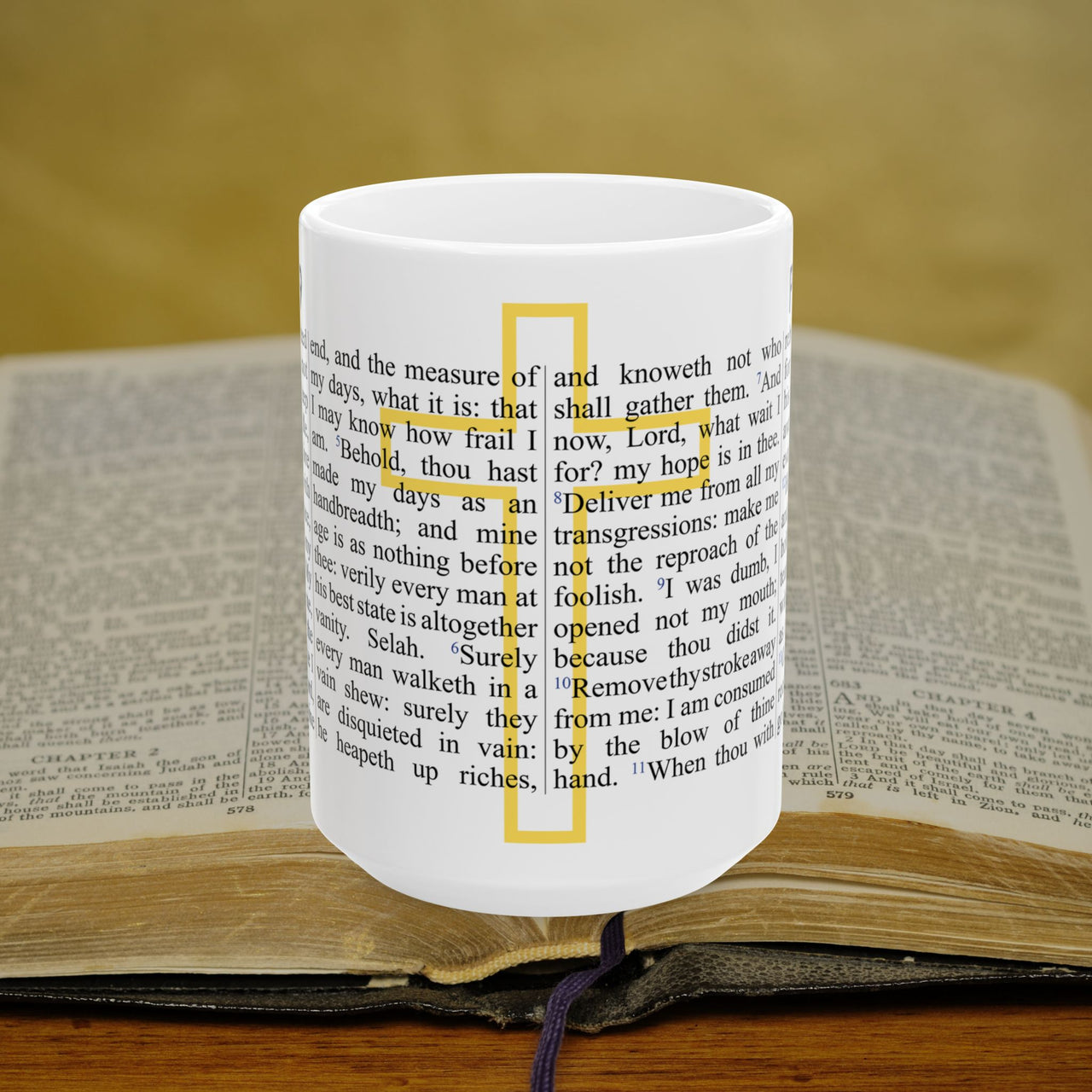Psalm 39 Full Text - 15oz Coffee Mug