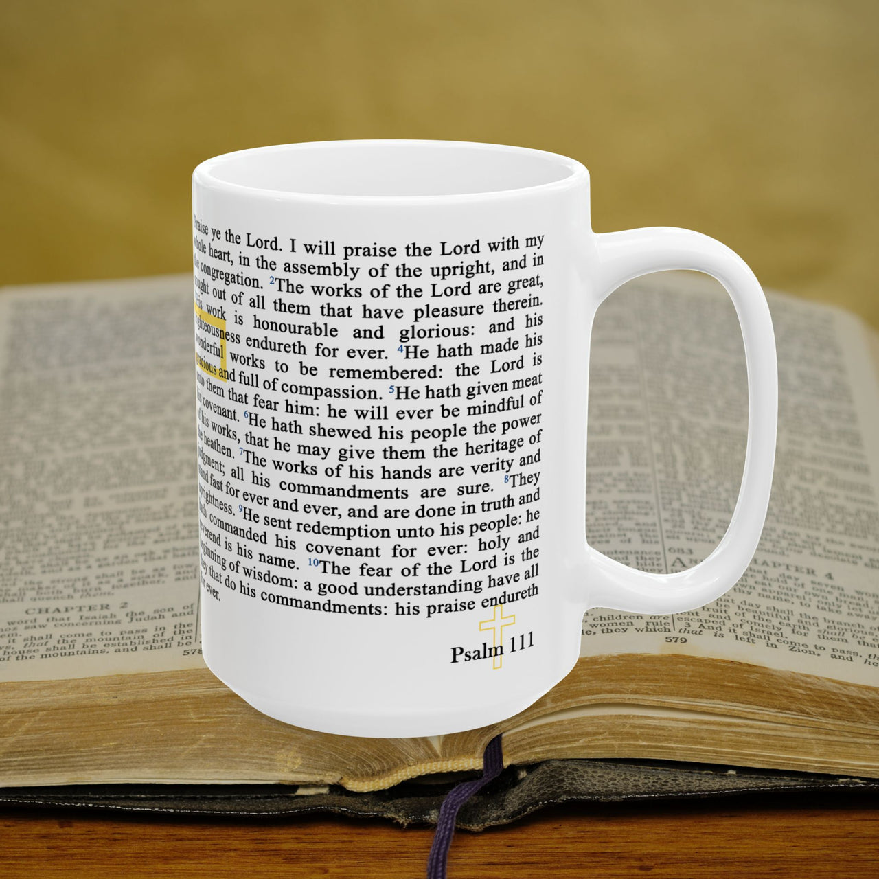 Psalm 111 Full Text - 15oz Coffee Mug