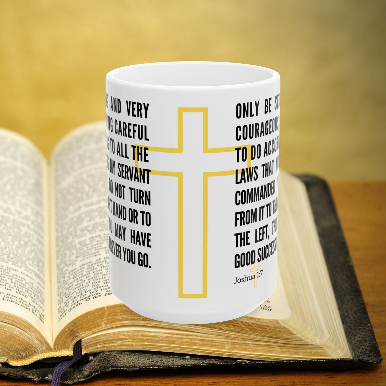 Joshua 1:7 Bible Verse Prayer 15oz Mug