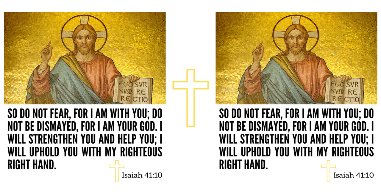 two pictures of jesus with a bible verse