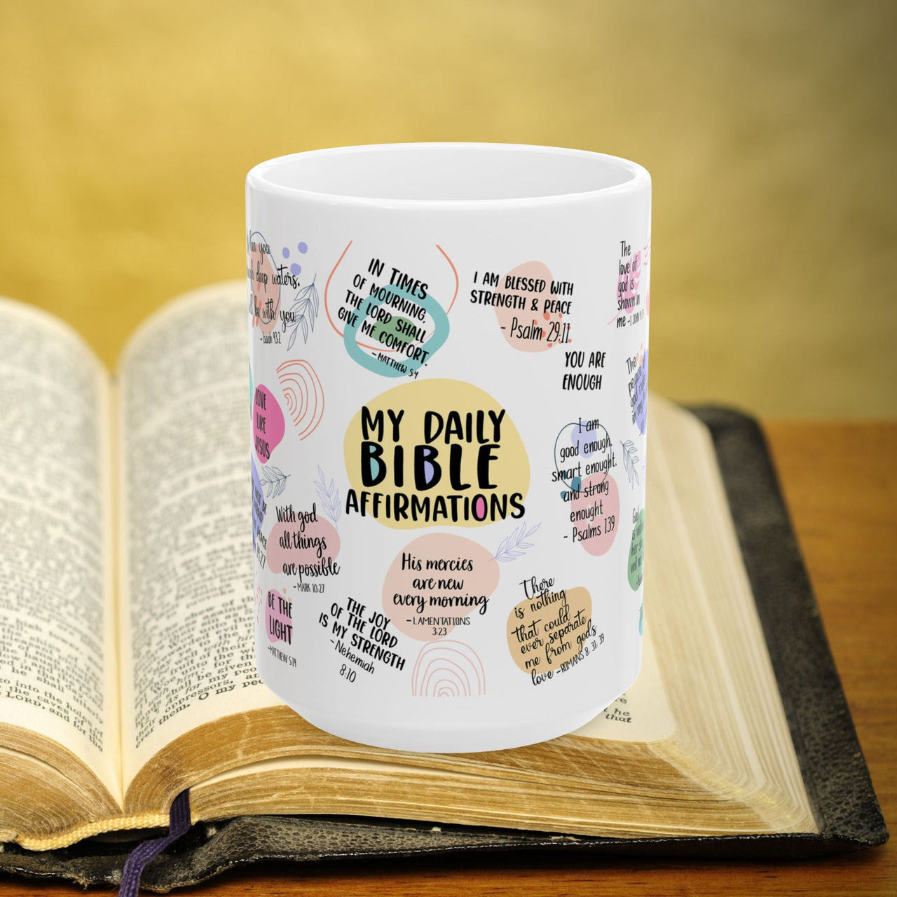 Bible Verse Daily Affirmations 15oz Coffee Mug