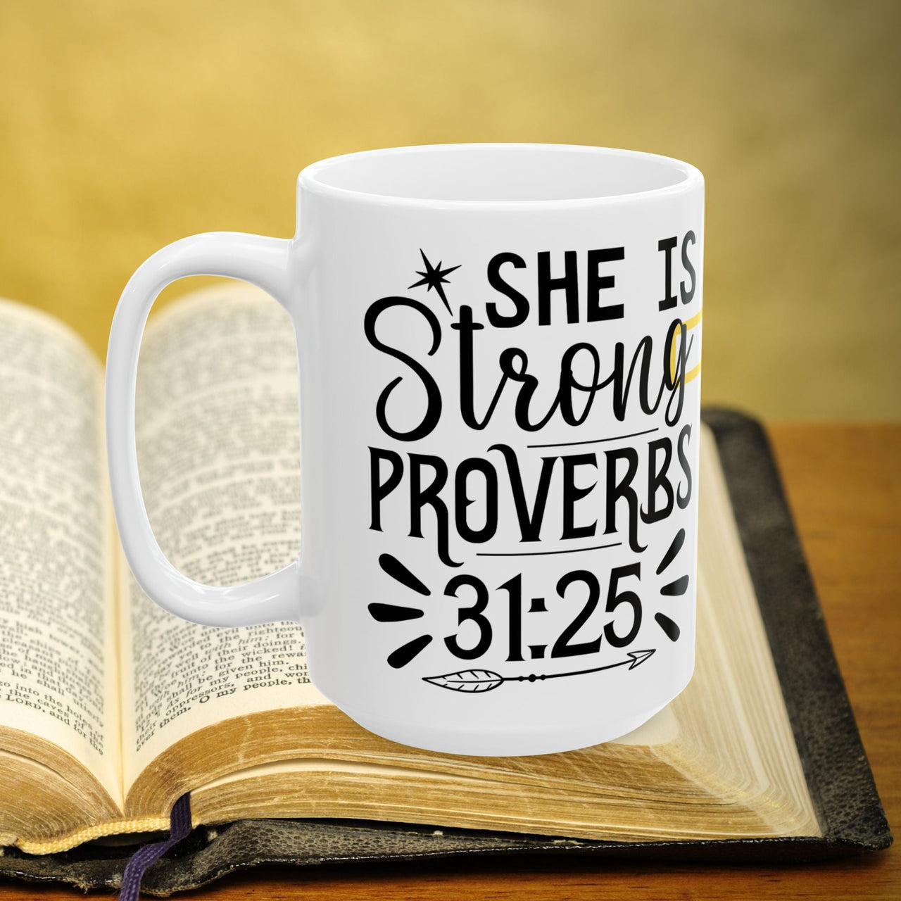 Proverbs 31:25 Bible Verse Prayer 15oz Mug