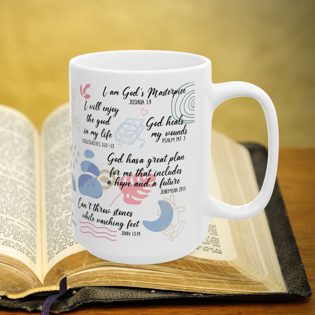 Bible Verse Christian Daily Reminders 15oz Coffee Mug