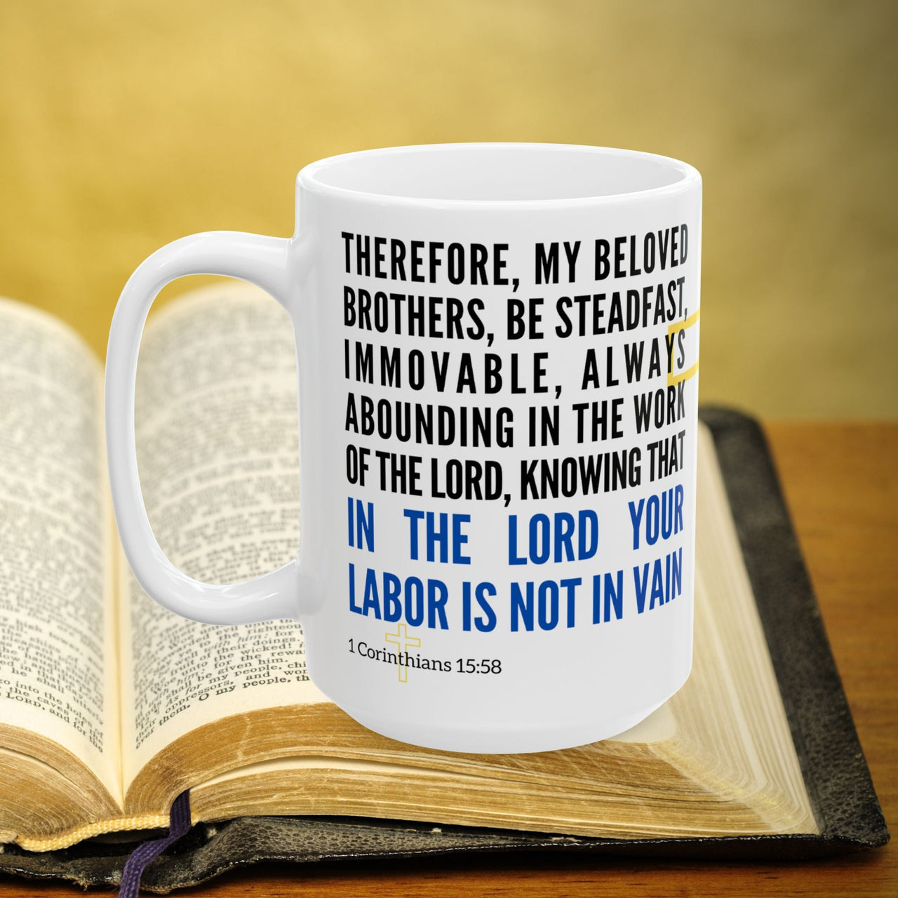 1 Corinthians 15:58 Bible Verse Prayer 15oz Mug