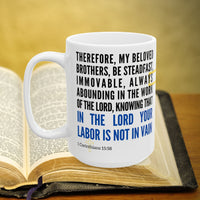 Thumbnail for 1 Corinthians 15:58 Bible Verse Prayer 15oz Mug