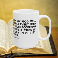 Thumbnail for Philippians 4:19 Bible Verse Prayer 15oz Mug