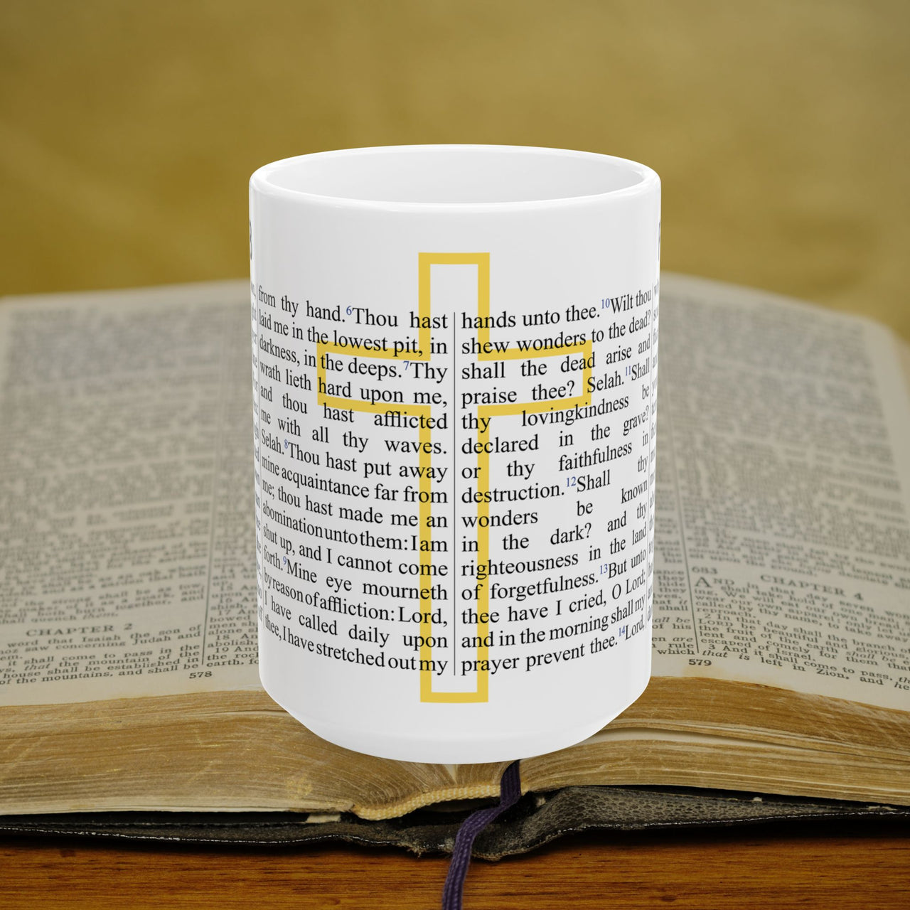Psalm 88 Christian Coffee Mug - Full Text Bible Verse Gift - 15oz