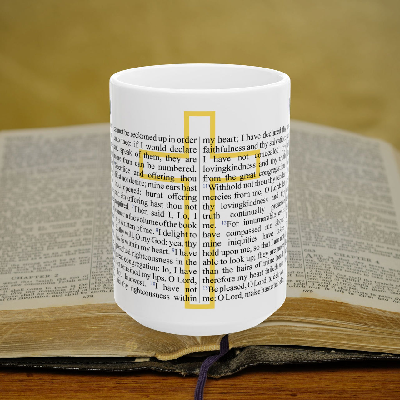 Psalm 40 Full Text - 15oz Coffee Mug