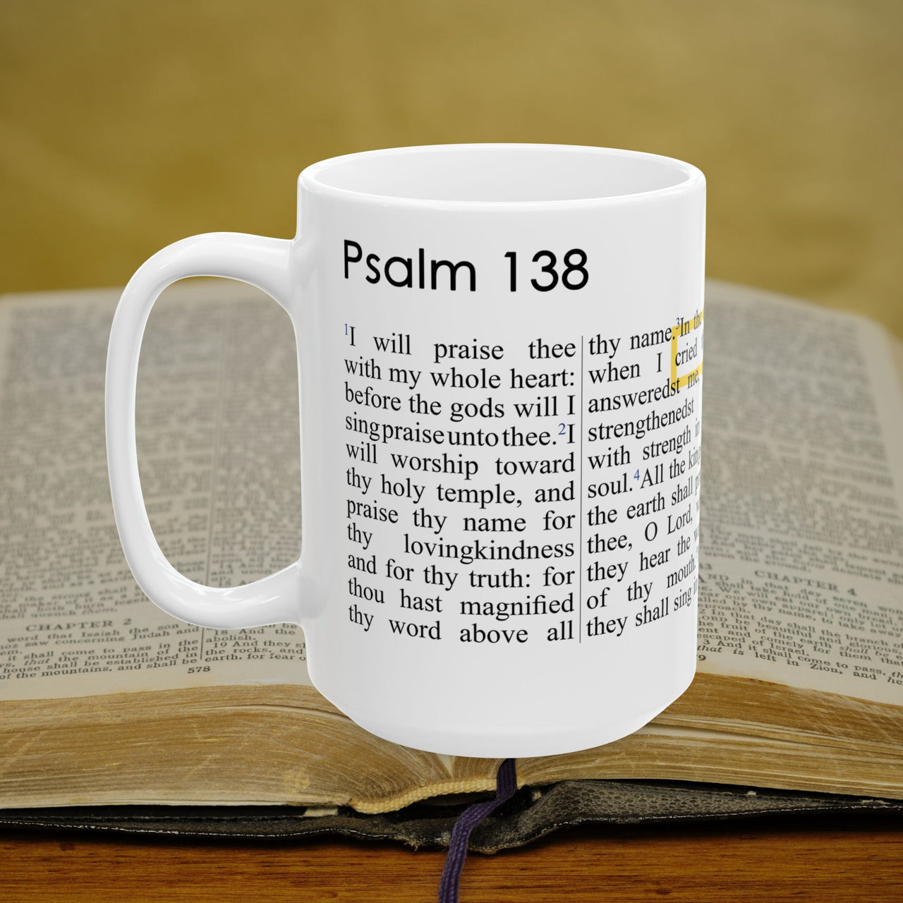 Psalm 138 Full Text - 15oz Coffee Mug