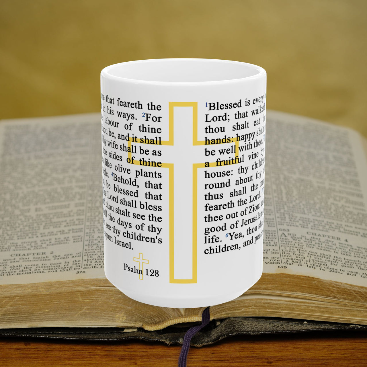 Psalm 128 Full Text - 15oz Coffee Mug