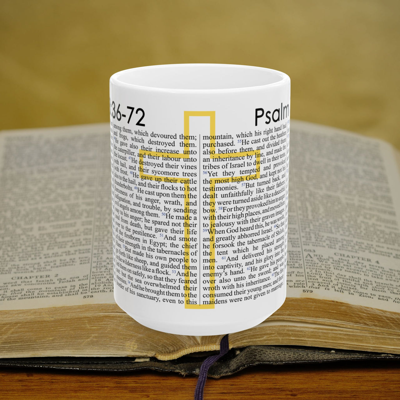 Psalm 78:36-72 Christian Coffee Mug - Full Text Bible Verse Gift - 15oz