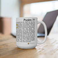 Psalm 77 Christian Coffee Mug - Full Text Bible Verse Gift - 15oz