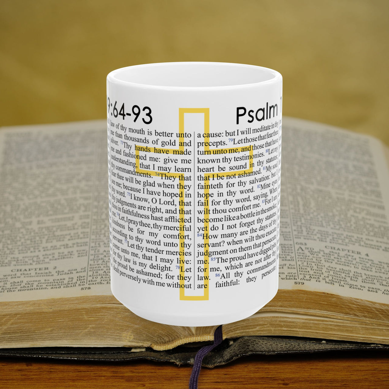 Psalm 119:64-93 Christian Coffee Mug - Full Text Bible Verse Gift - 15oz