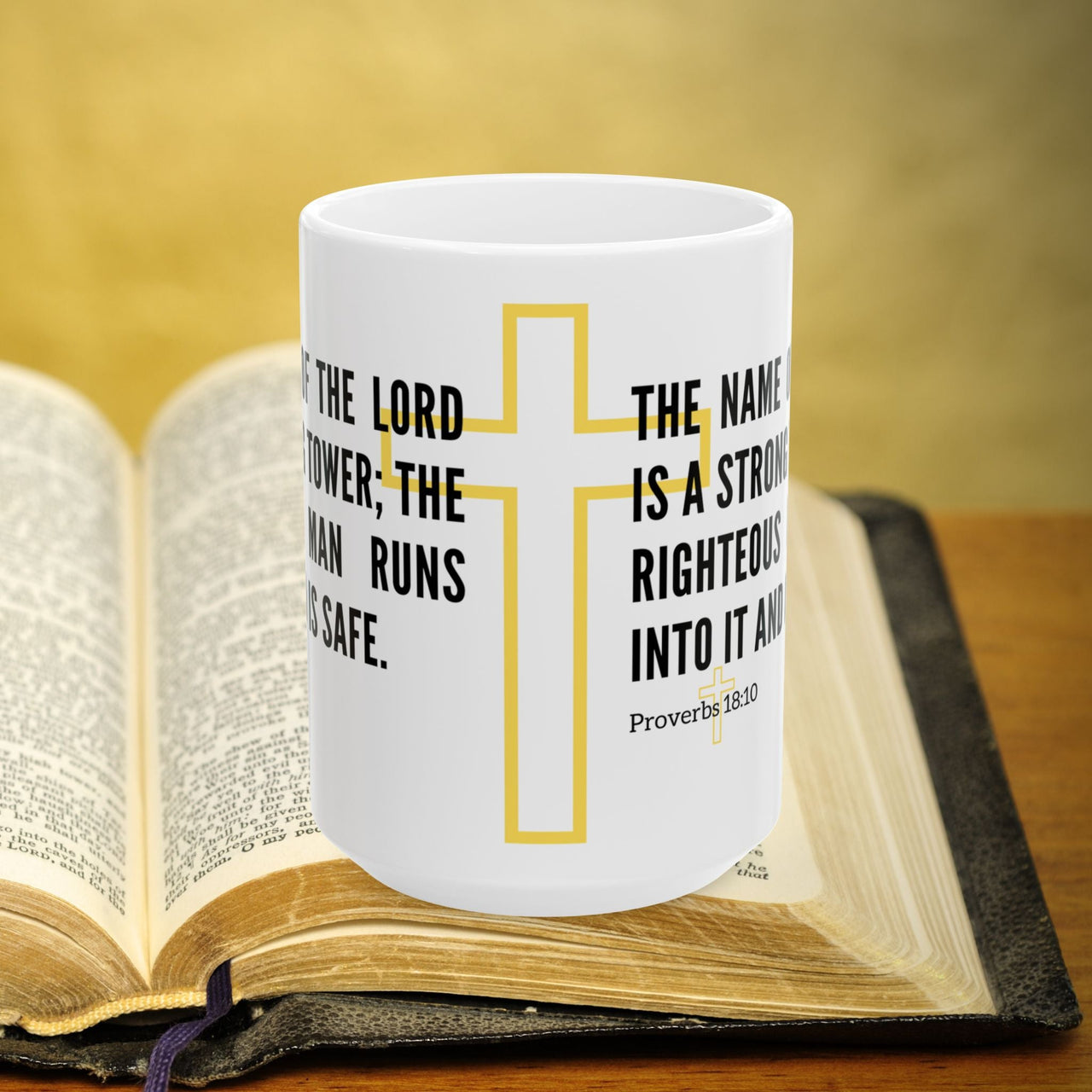 Proverbs 18:10 Bible Verse Prayer 15oz Mug