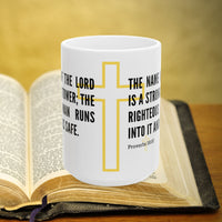 Thumbnail for Proverbs 18:10 Bible Verse Prayer 15oz Mug