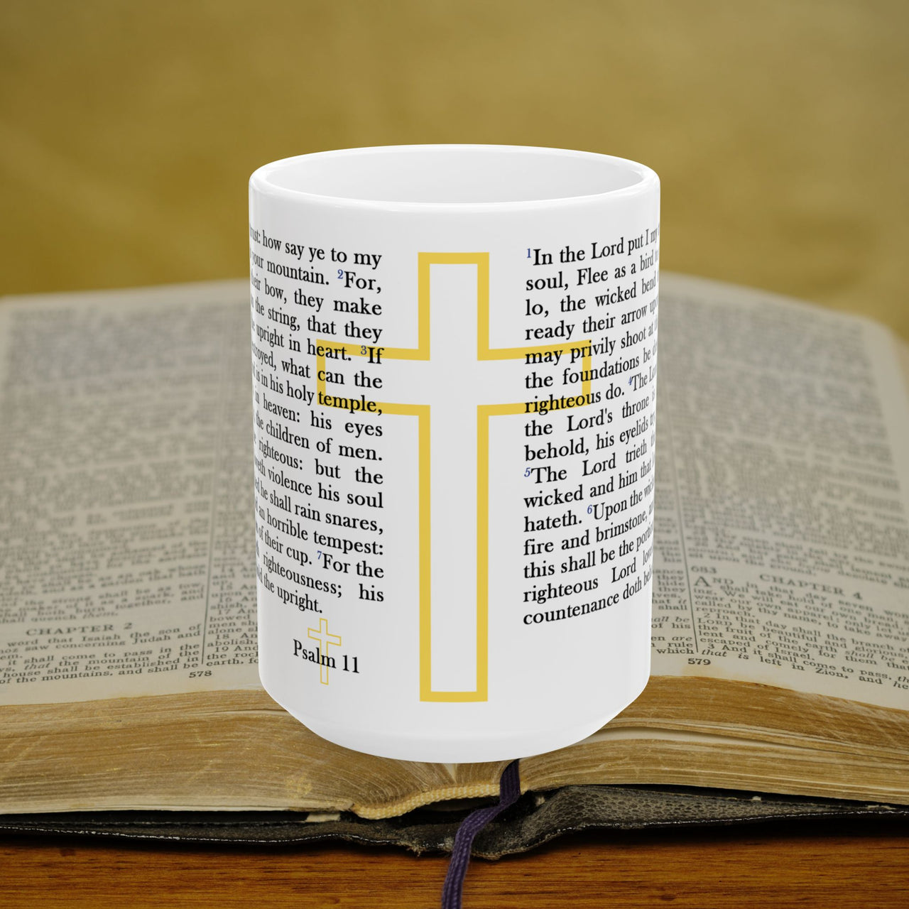 Psalm 11 Full Text - 15oz Coffee Mug