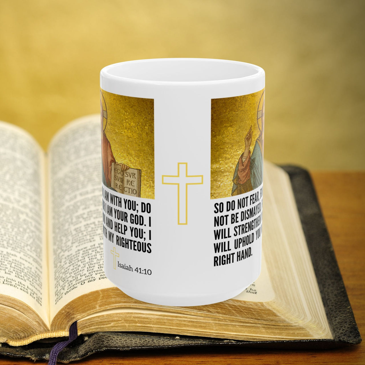 Isaiah 41:10 with Jesus Bible Verse Prayer 15oz Mug