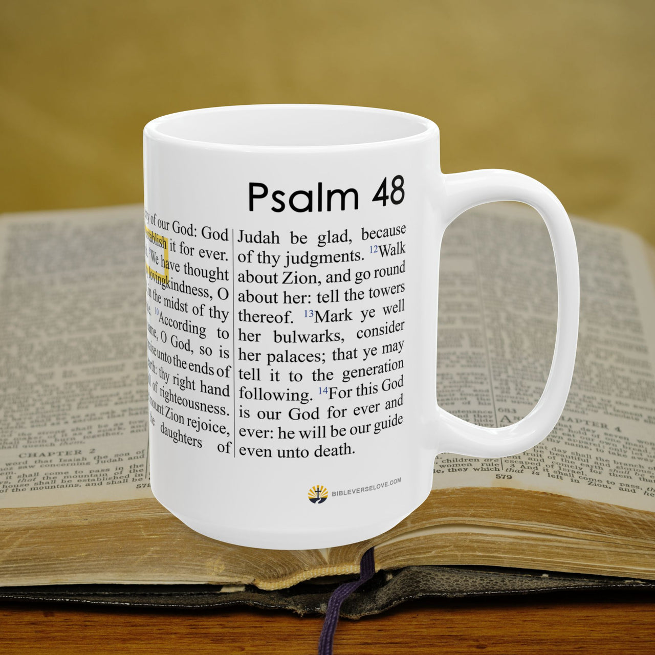 Psalm 48 Full Text - 15oz Coffee Mug