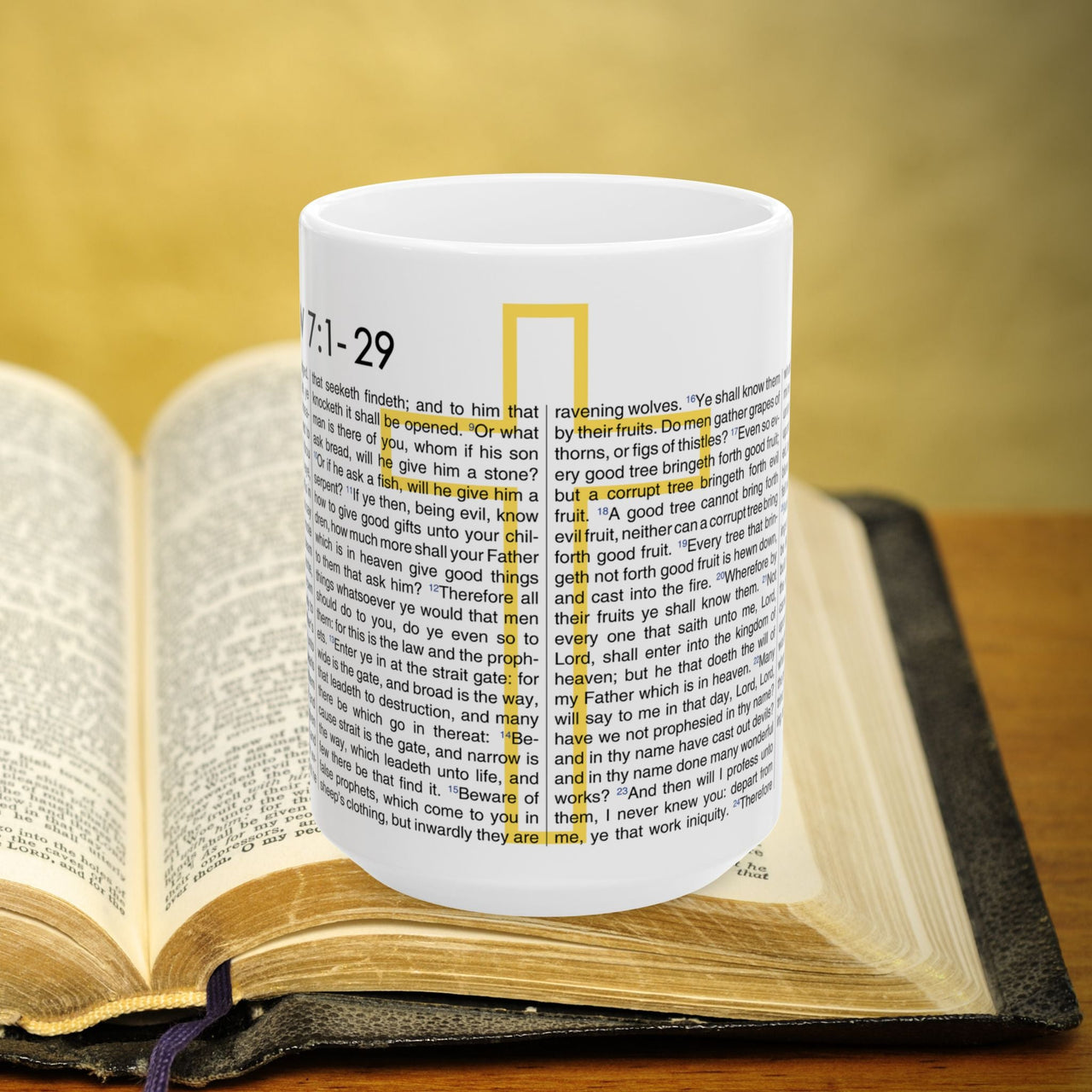 Matthew 7:1-29 Bible Verse Prayer 15oz Mug