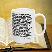 Thumbnail for Hebrews 12:1-2 Bible Verse Prayer 15oz Mug