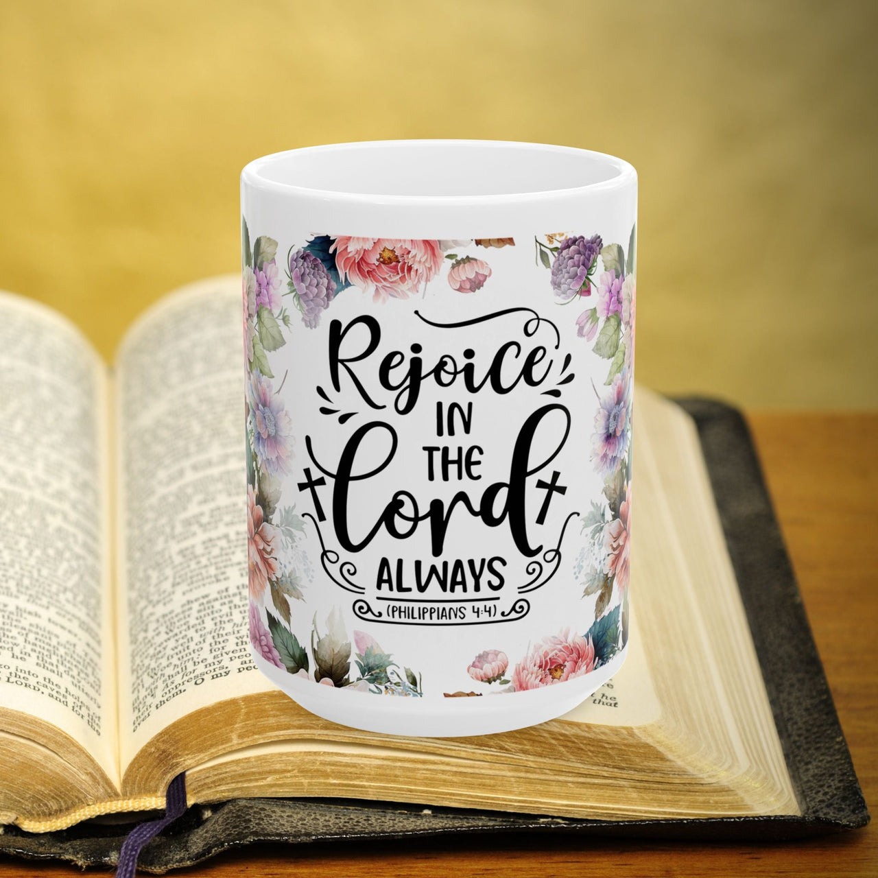 Philippians 4:4 Bible Verse Prayer 15oz Mug