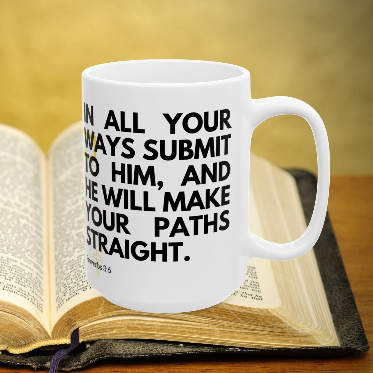 Proverbs 3:6 Bible Verse Prayer 15oz Mug