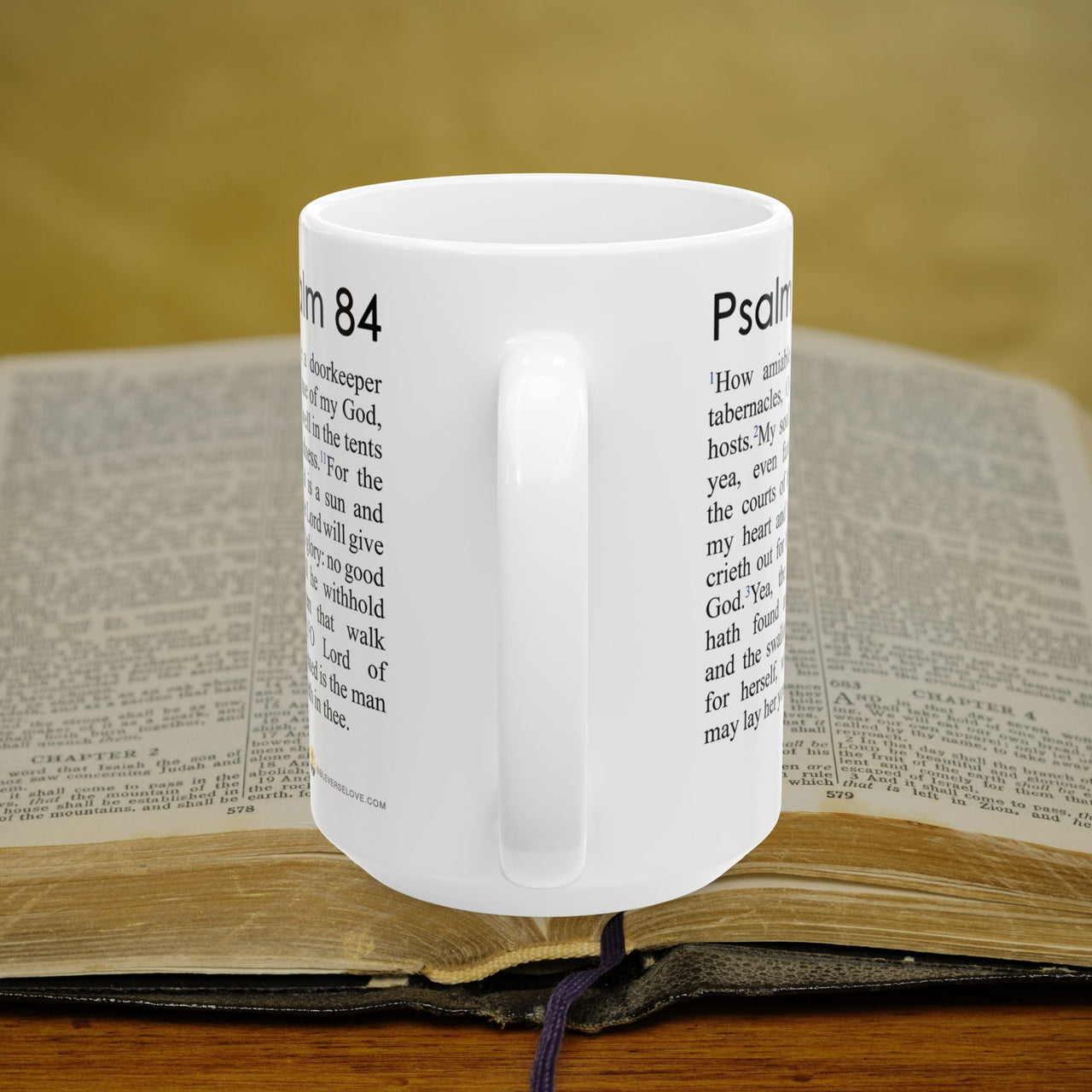 Psalm 84 Christian Coffee Mug - Full Text Bible Verse Gift - 15oz