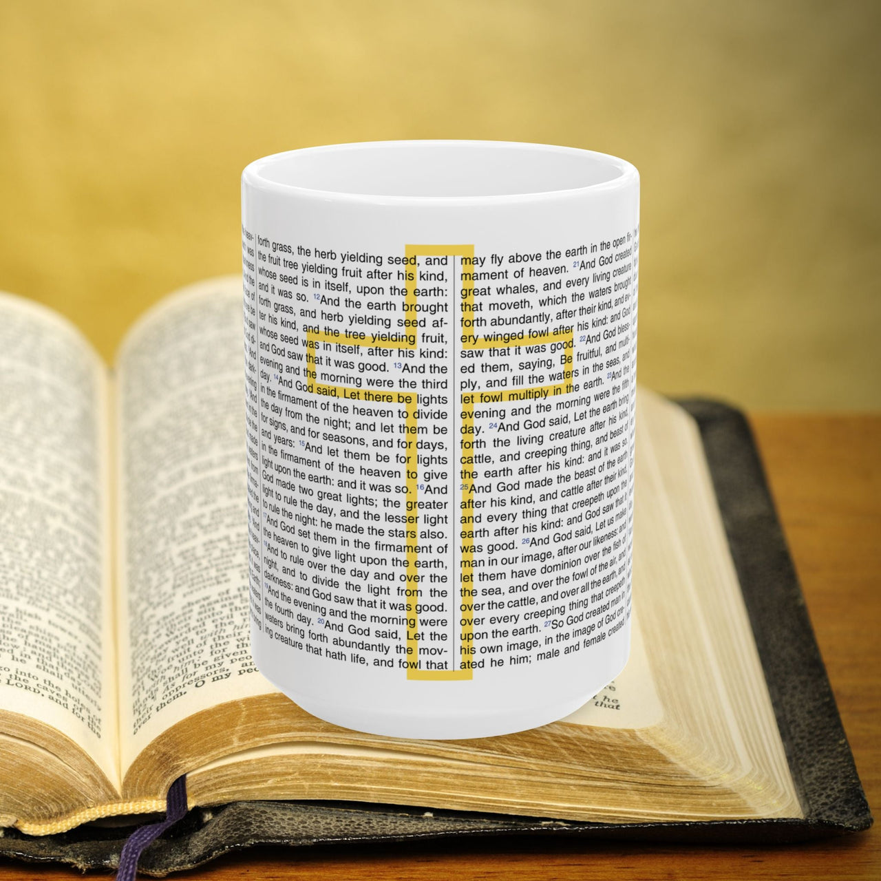 Genesis 1-2:3 Bible Verse Full Text Prayer 15oz Mug