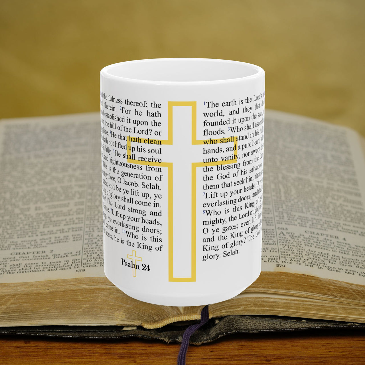 Psalm 24 Full Text - 15oz Coffee Mug