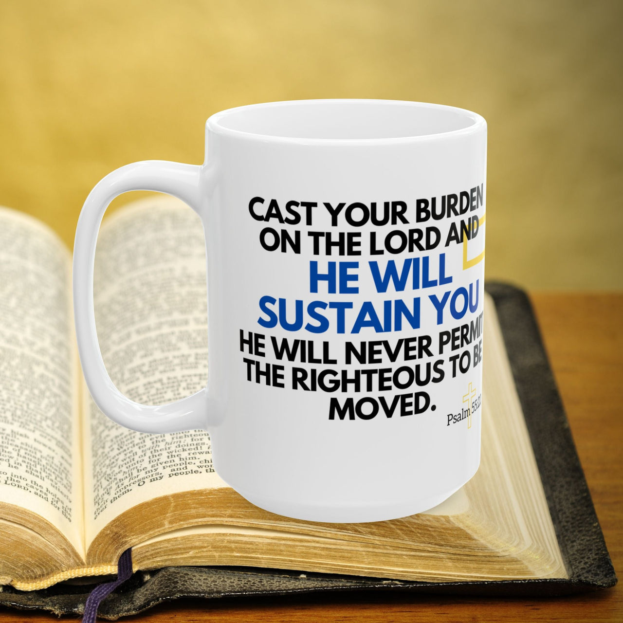 Psalm 55 22 15oz Coffee Mug