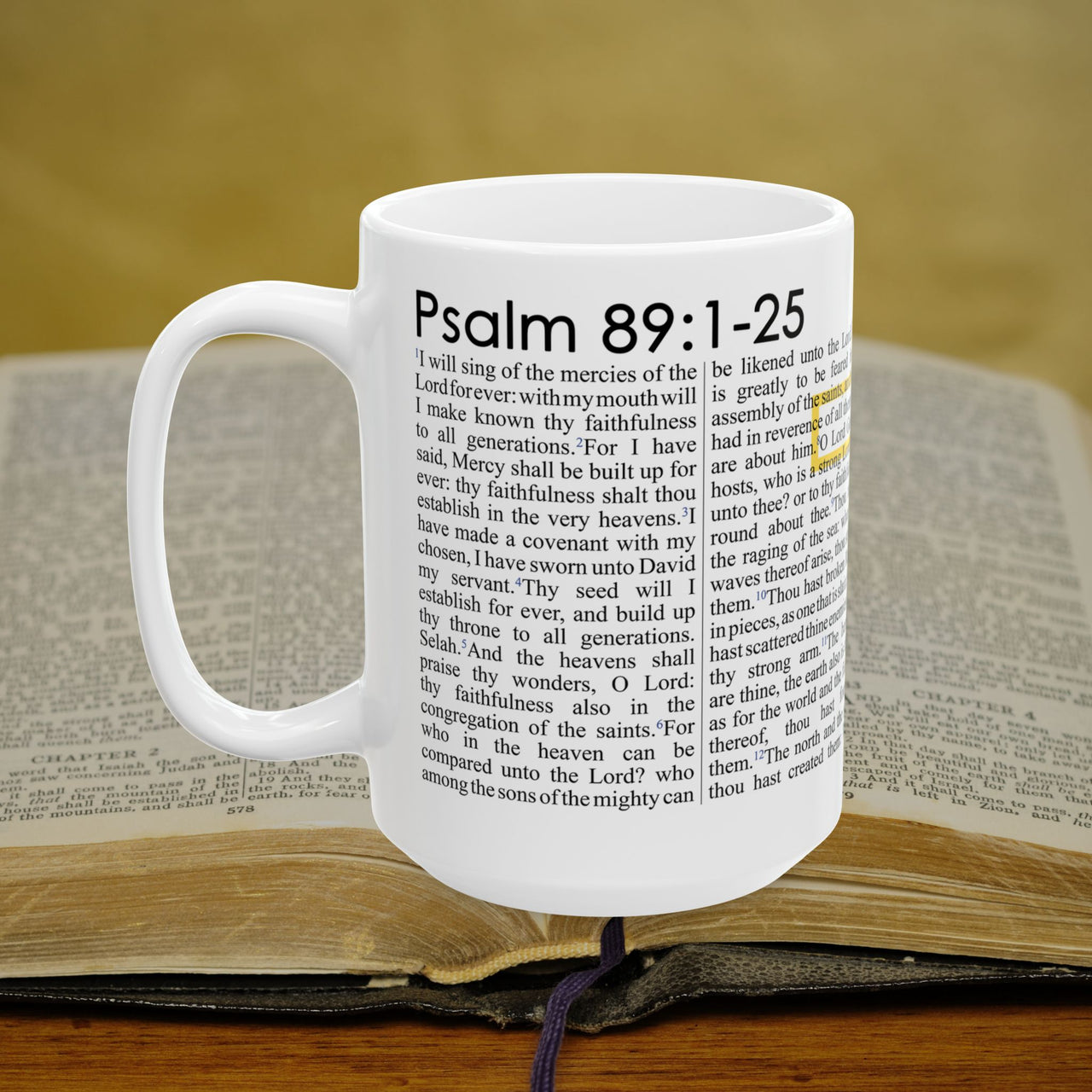 Psalm 89:1-25 Christian Coffee Mug - Full Text Bible Verse Gift - 15oz