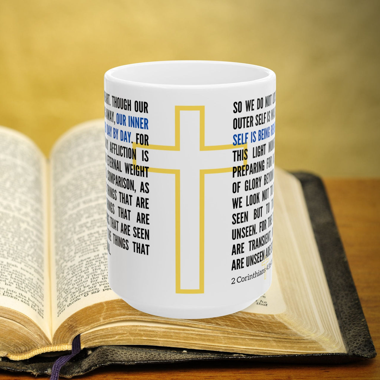 2 Corinthians 4:16-18 Bible Verse Prayer 15oz Mug