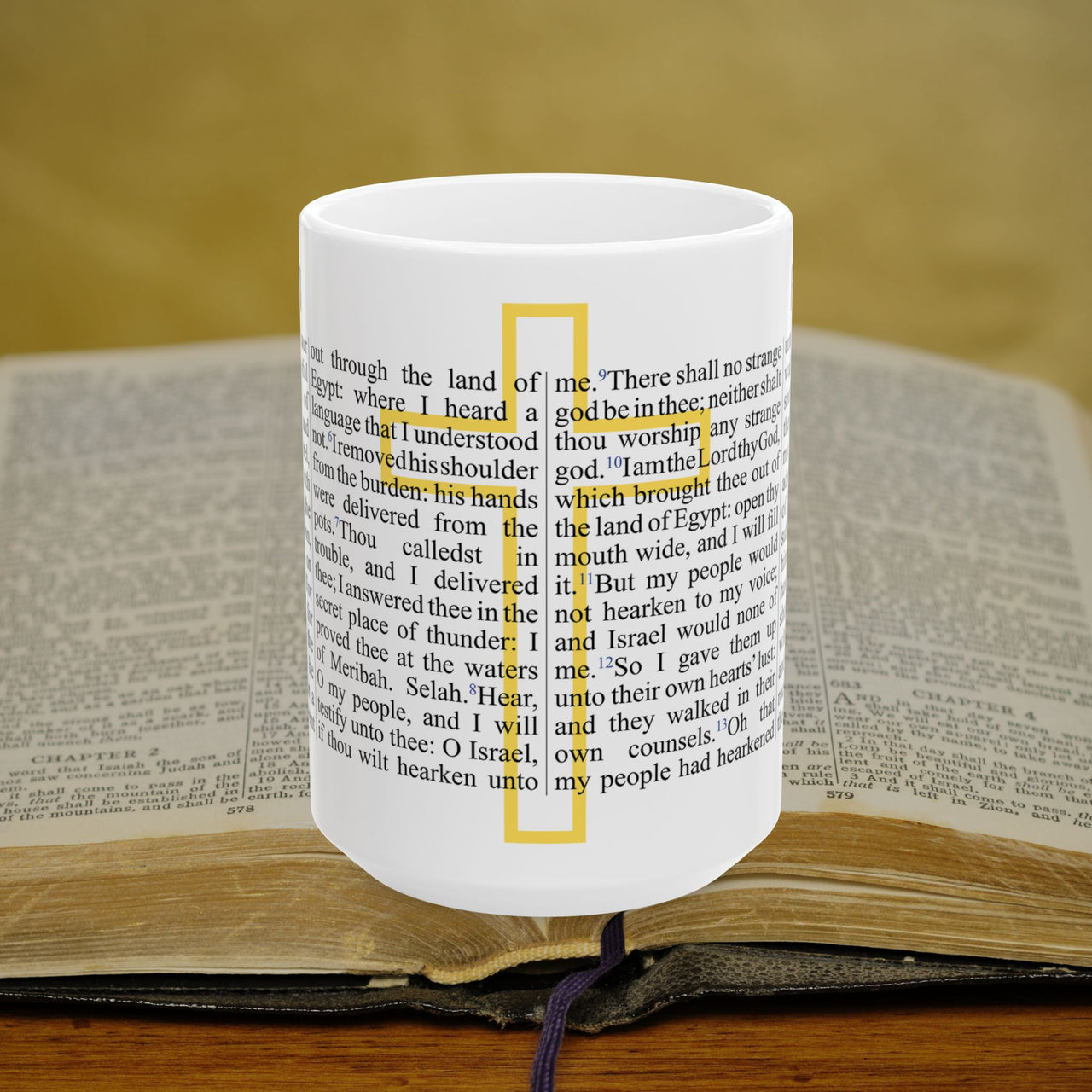 Psalm 81 Christian Coffee Mug - Full Text Bible Verse Gift - 15oz