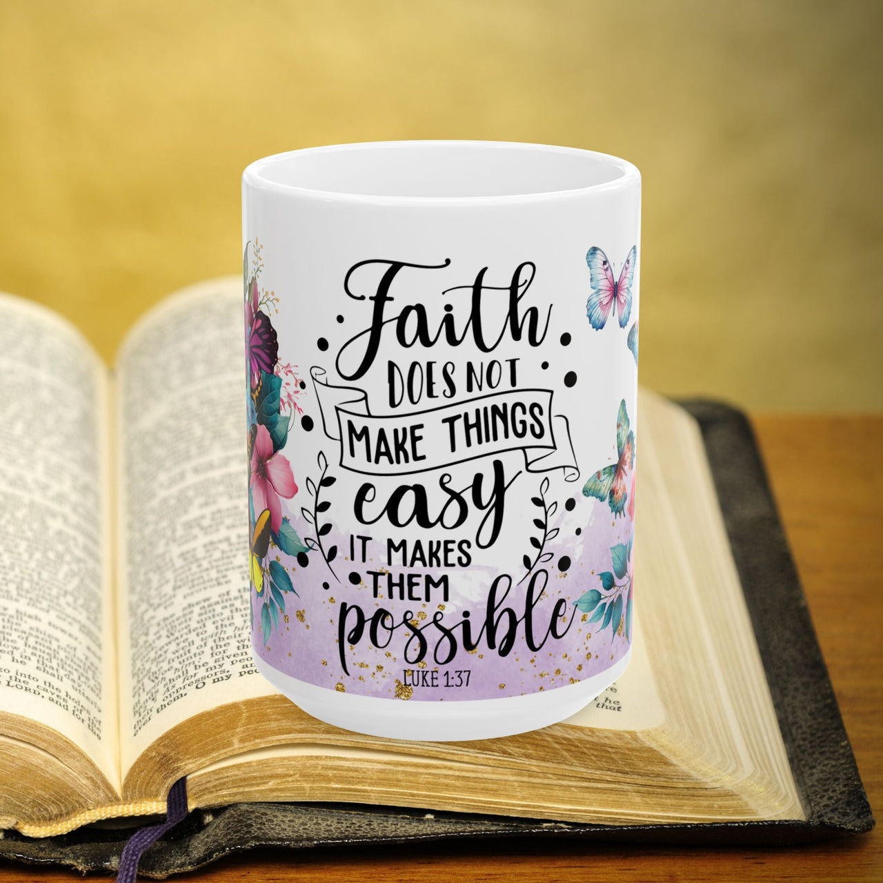 Luke 1:37 Bible Verse Prayer 15oz Mug