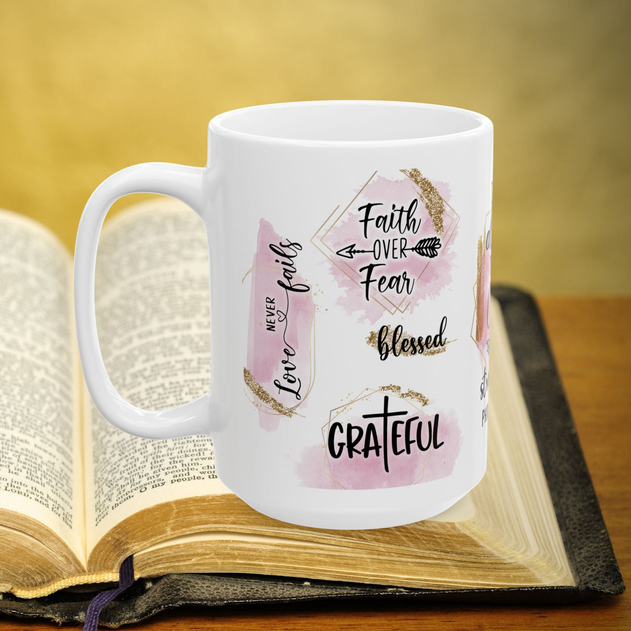 Philippians 4:13 Decorative Bible Verse Prayer 15oz Mug