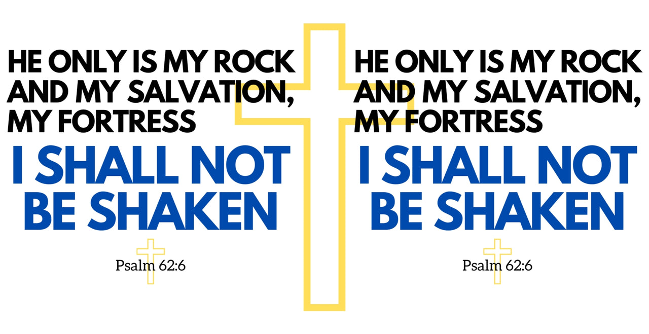 a cross with the words he only is my rock and my salvation and my salvation