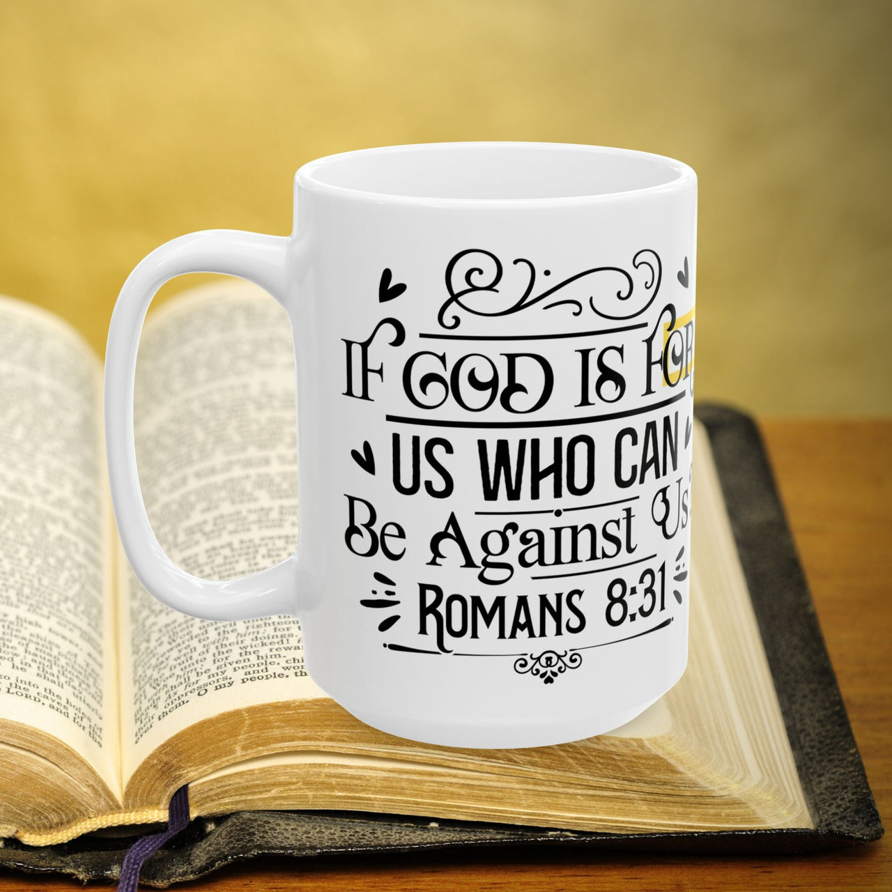 Romans 8:31 Bible Verse Prayer 15oz Mug