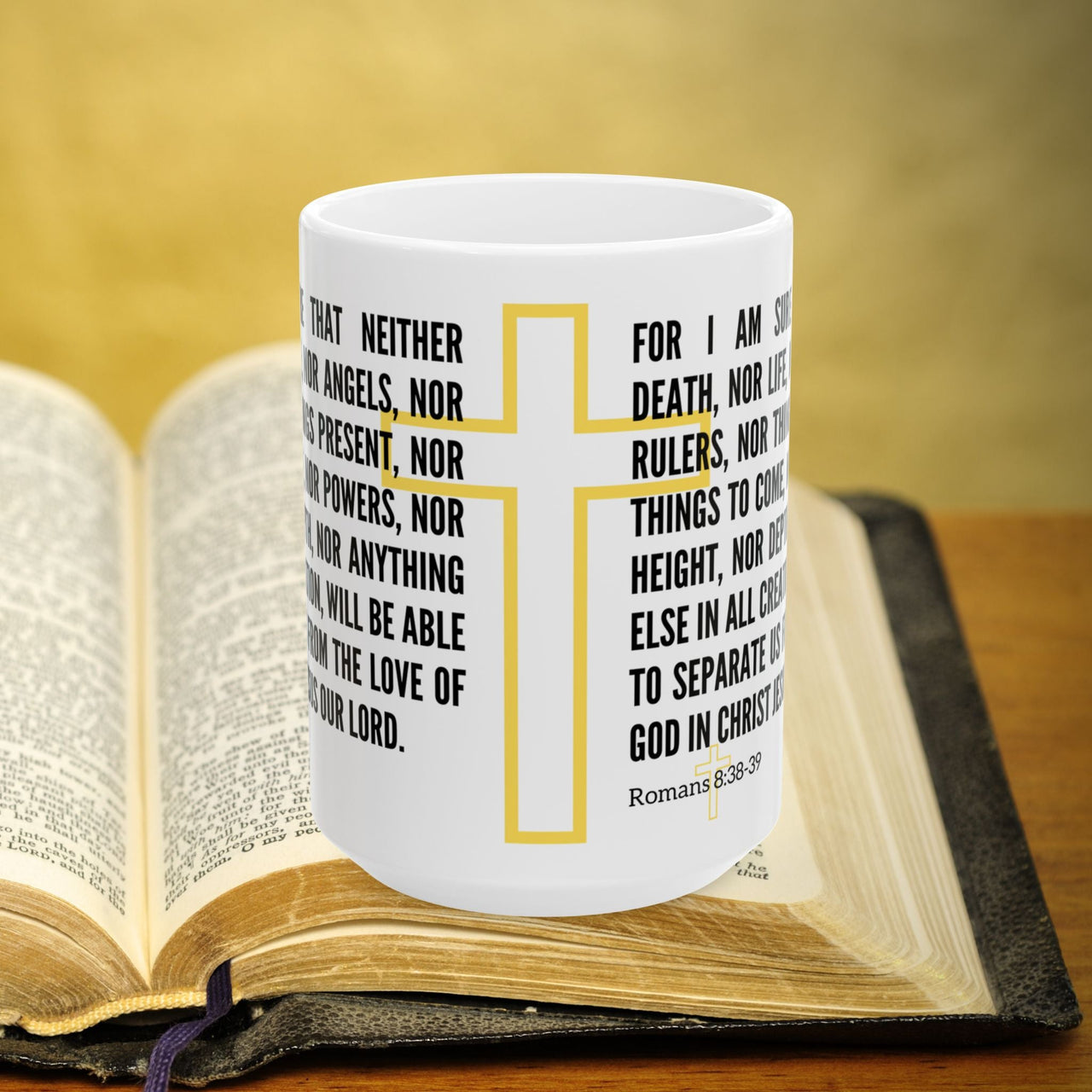 Romans 8:38-39 Bible Verse Prayer 15oz Mug